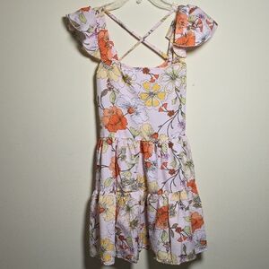Band of Gypsies Lottie & Holly Orange Yellow Ruffled Tiered Sundress